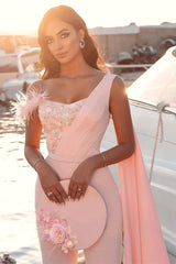 Sweetheart Sheath Sleeveless Slim Jumpsuit Beaded Feather Floor Length with Cape-showprettydress