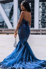 Sweetheart Tulle Mermaid Evening Gowns Sleeveless-showprettydress