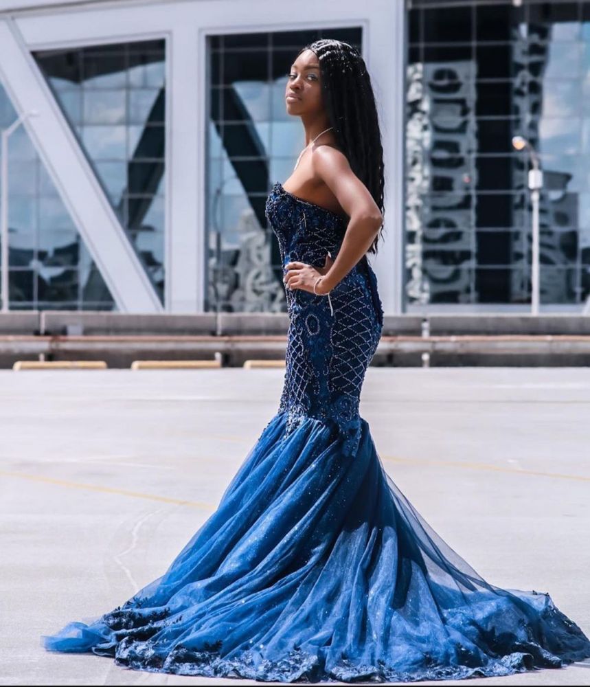Sweetheart Tulle Mermaid Evening Gowns Sleeveless-showprettydress