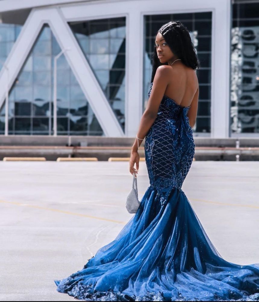 Sweetheart Tulle Mermaid Evening Gowns Sleeveless-showprettydress