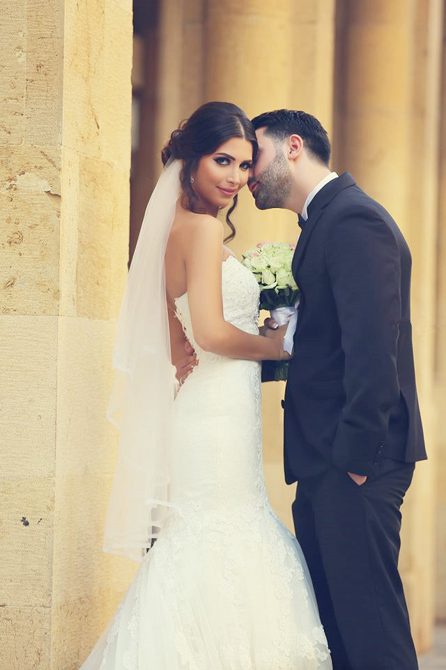 Sweetheart White Lace Modern Mermaid Bridal Gown Latest Sweep Train Lace Up Plus Size Wedding Dresses-showprettydress
