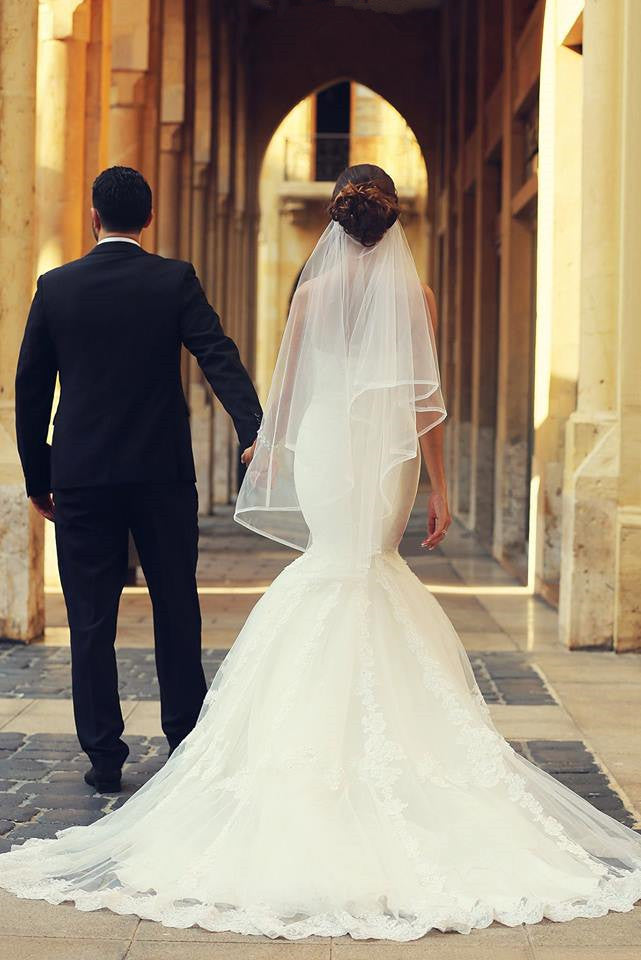 Sweetheart White Lace Modern Mermaid Bridal Gown Latest Sweep Train Lace Up Plus Size Wedding Dresses-showprettydress
