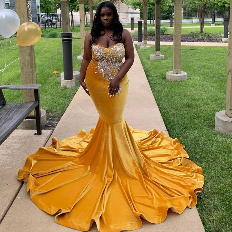 Trendy New Arrival Sweetheart Ginger Mermaid Long Plus Size Prom Dresses-showprettydress