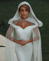 Trendy Off the shoulder White Mermaid Blet Wedding Dresses-showprettydress