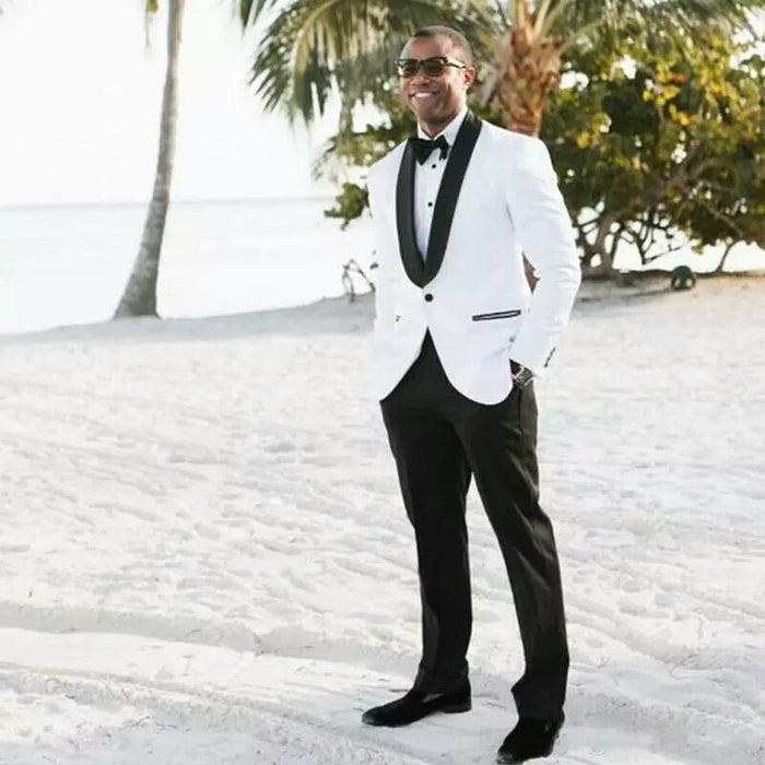 Fancy Pink Shawl Lapel 2 Piece Men's Wedding Suit