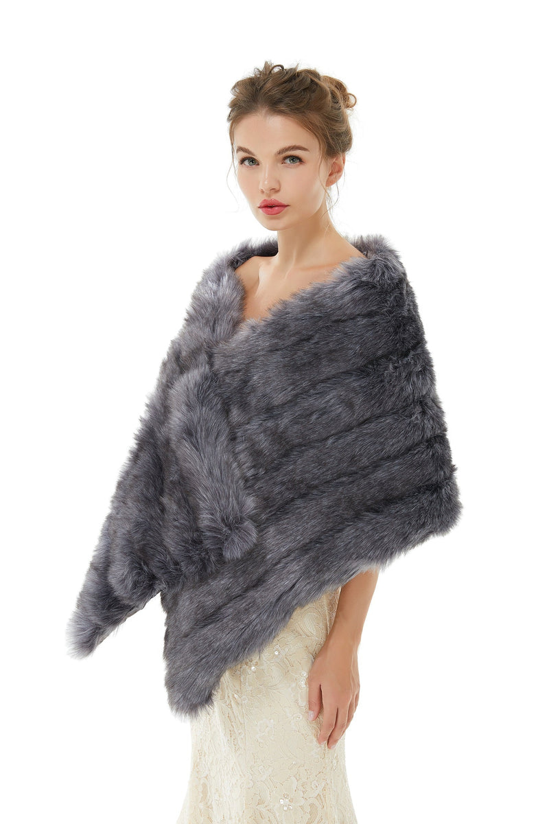 Wedding Faux Fur Wrap Winter Shawl Scarves-showprettydress