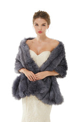 Wedding Faux Fur Wrap Winter Shawl Scarves-showprettydress
