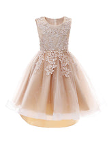 White Jewel Neck Sleeveless Bows Kids Party Dresses Short Princess Dress-showprettydress