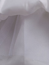 White Tutu Kids Dinner Party Dresses Lace Applique Pearls Tassels Princess Social Dresses-showprettydress