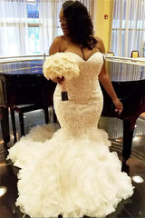 Wholesale Sweetheart Fit and Flare Lace Wedding Dresses TieScarlet Ruffless Tulle Bridal Dress with Court Train-showprettydress