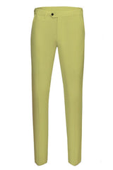 Yellow Three Pieces Peaked Lapel Designer Prom Suits for Men-showprettydress