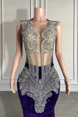 Long Sequined Sleeveless Mermaid Prom Dress with Beadings-showprettydress
