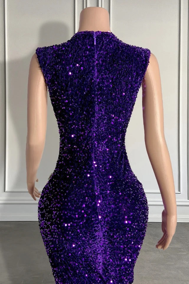 Long Sequined Sleeveless Mermaid Prom Dress with Beadings-showprettydress