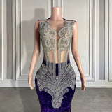 Long Sequined Sleeveless Mermaid Prom Dress with Beadings-showprettydress