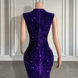 Long Sequined Sleeveless Mermaid Prom Dress with Beadings-showprettydress
