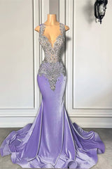 Mermaid Scoop Neckline Sleeveless Beads Long Prom Dress-showprettydress